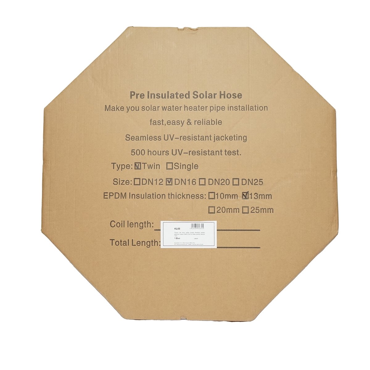 Teava 10m dubla din inox DN16-3/4 gofrata, flexibila, izolat cu cablu pentru sonda temperatura pentru instalatii solare rezidentiale